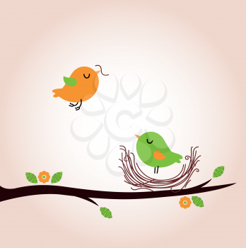Bird nest - vector cartoon Illustration
