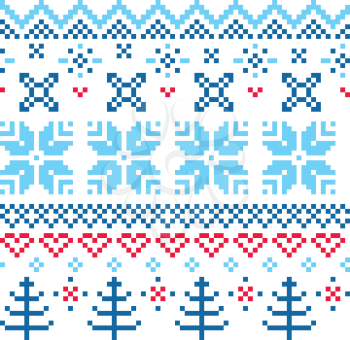 Norway pattern - blue and red. Vector Illustration
