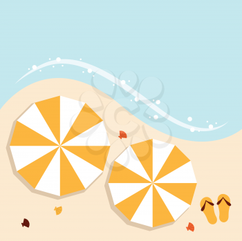Summer beach background with sea and sand. Vector 
