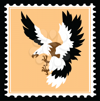 Royalty Free Clipart Image of an Eagle Postage Stamp
