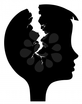 Royalty Free Clipart Image of a Persons Cracked Head