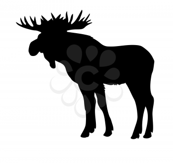 Royalty Free Clipart Image of a Moose Silhouette