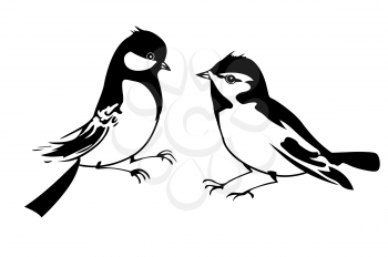 Royalty Free Clipart Image of Small Birds