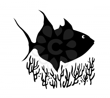 Royalty Free Clipart Image of a Swimming Fish