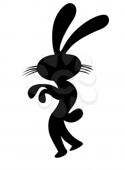 Royalty Free Clipart Image of a Bunny Silhouette