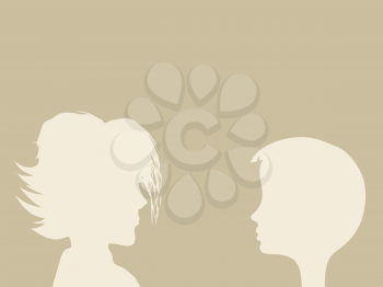 Royalty Free Clipart Image of Two Kids