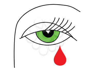 Royalty Free Clipart Image of a Woman Crying