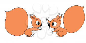 Royalty Free Clipart Image of Squirrels
