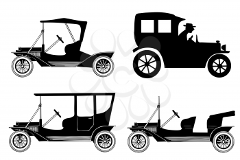 Royalty Free Clipart Image of Retro Cars