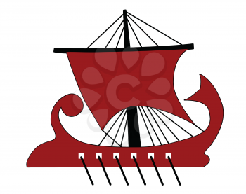 Royalty Free Clipart Image of a Red Galley