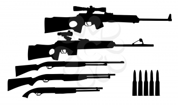 Royalty Free Clipart Image of Weapon Silhouettes