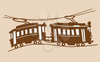 Royalty Free Clipart Image of a Tram