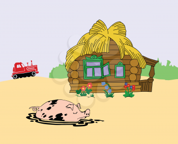 Royalty Free Clipart Image of a Farm