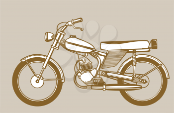 Royalty Free Clipart Image of a Moped