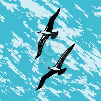Royalty Free Clipart Image of Swallows
