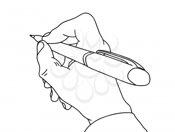 Royalty Free Clipart Image of a Person Writing
