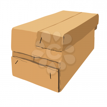 Royalty Free Clipart Image of a Cardboard Box