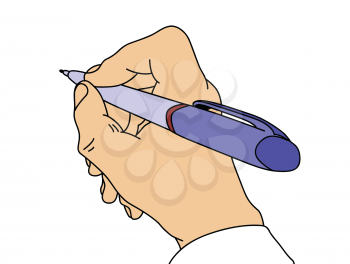 Royalty Free Clipart Image of a Person Writing