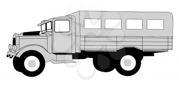 Royalty Free Clipart Image of a Retro Vehicle