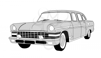 Royalty Free Clipart Image of a Retro Car