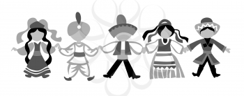 Royalty Free Clipart Image of Dancing Children