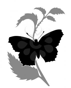 Royalty Free Clipart Image of a Butterfly Silhouette
