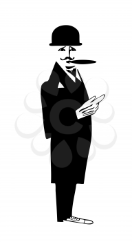 Royalty Free Clipart Image of a Gentleman