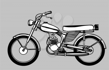 Royalty Free Clipart Image of a Moped