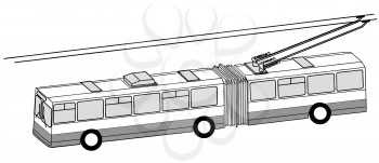Royalty Free Clipart Image of a Trolley Bus