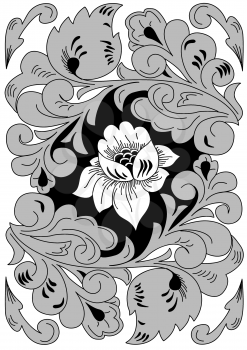 Royalty Free Clipart Image of a Floral Ornament