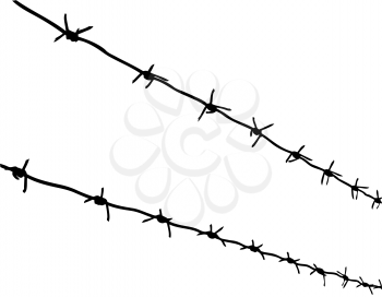 Royalty Free Clipart Image of Barbed wire