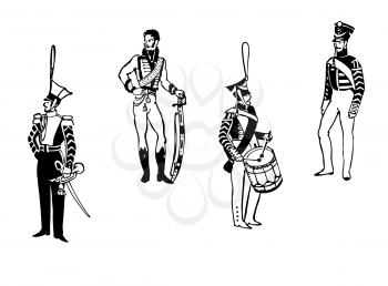 Royalty Free Clipart Image of Officers