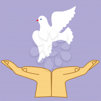 Royalty Free Clipart Image of a Flying Dove