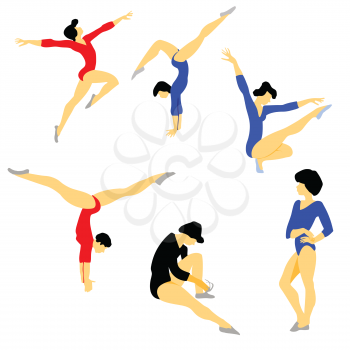 Royalty Free Clipart Image of Gymnasts 