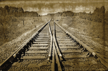 Royalty Free Clipart Image of Railway Tracks