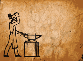 Royalty Free Clipart Image of a Blacksmith