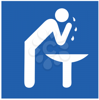 Royalty Free Clipart Image of a Person Washing Their Face
