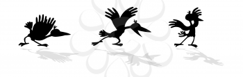 Royalty Free Clipart Image of Cartoon Ravens