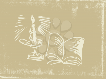Royalty Free Clipart Image of a Candlestick Background