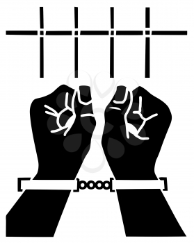 Royalty Free Clipart Image of a Handcuffed Person