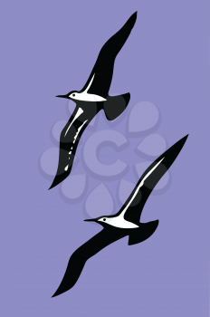 Royalty Free Clipart Image of Seagulls