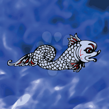 Royalty Free Clipart Image of a Sea Monster 