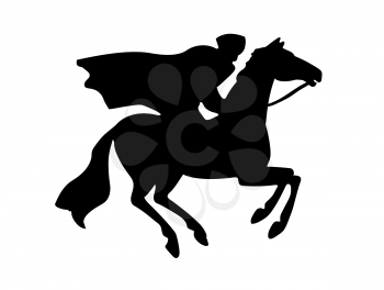 Royalty Free Clipart Image of a Person Riding a Horse