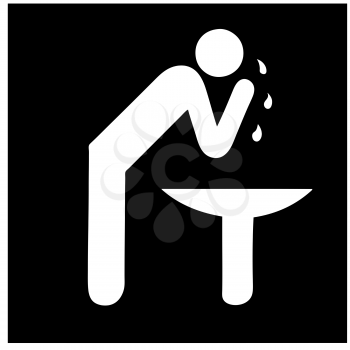 Royalty Free Clipart Image of a Person Washing Their Face