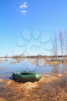 rubber boat on the lake