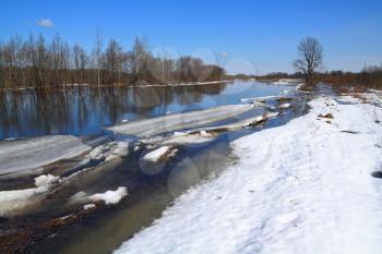 Royalty Free Photo of Ice Melting on a River in Spring