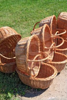 new basket on green herb