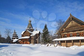 christian chapel in winter village