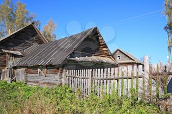 old wooden house in village 