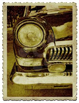 retro car on old photography